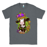 Charcoal Heather Mardi Gras cow Classic Tee - NancyCooperArtShop