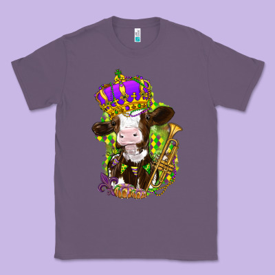 Mardi Gras Cow Classic Tee Designed By Nancycooperartshop