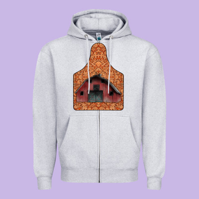 Barn Earning Zipper Hoodie Designed By Cowhidedigitalart