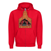 Red Barn Earning Zipper Hoodie - CowhideDigitalArt