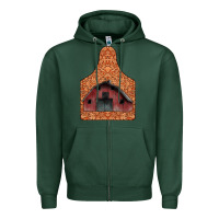 Sports Green Barn Earning Zipper Hoodie - CowhideDigitalArt