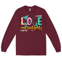 Burgundy Love my patients Long Sleeve Tee - CowGirlArtShop