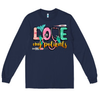 Navy Love my patients Long Sleeve Tee - CowGirlArtShop
