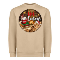 Mushroom Hot Cocoa With Cat Heavyweight Sweatshirt - FaDigitalArtStudio