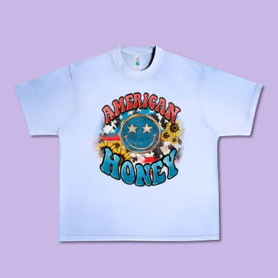 American Honey Smiley Urban Heavy Tee Designed By Howdyjamesfarm