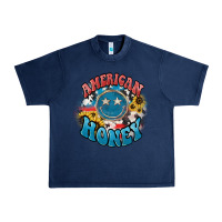 Navy American honey smiley Urban Heavy Tee - HowdyJamesFarm