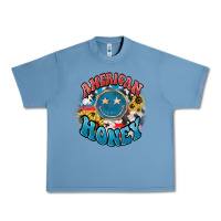 Pebble Blue American honey smiley Urban Heavy Tee - HowdyJamesFarm