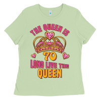 Matcha the queen is 70 long live the queen Ladies Tee - Jasminsmagicworld
