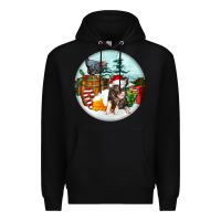 Black Christmas Pig With Chicken Premium Hoodie - FaDigitalArtStudio