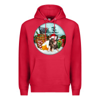 Cardinal Christmas Pig With Chicken Premium Hoodie - FaDigitalArtStudio