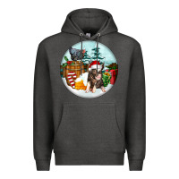 Charcoal Heather Christmas Pig With Chicken Premium Hoodie - FaDigitalArtStudio