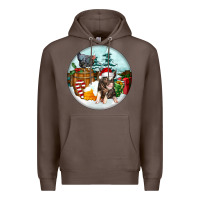 Coffee Christmas Pig With Chicken Premium Hoodie - FaDigitalArtStudio