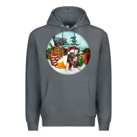 Rock Christmas Pig With Chicken Premium Hoodie - FaDigitalArtStudio