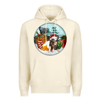 Sandshell Christmas Pig With Chicken Premium Hoodie - FaDigitalArtStudio