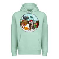Seafoam Christmas Pig With Chicken Premium Hoodie - FaDigitalArtStudio