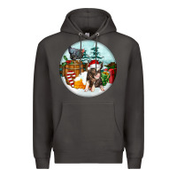 Smoke Christmas Pig With Chicken Premium Hoodie - FaDigitalArtStudio