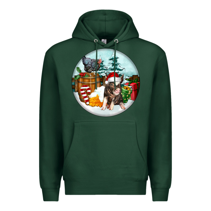 Christmas Pig With Chicken Premium Hoodie by FaDigitalArtStudio | Teevron