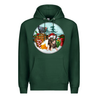 Sports Green Christmas Pig With Chicken Premium Hoodie - FaDigitalArtStudio