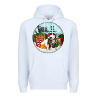 White Christmas Pig With Chicken Premium Hoodie - FaDigitalArtStudio