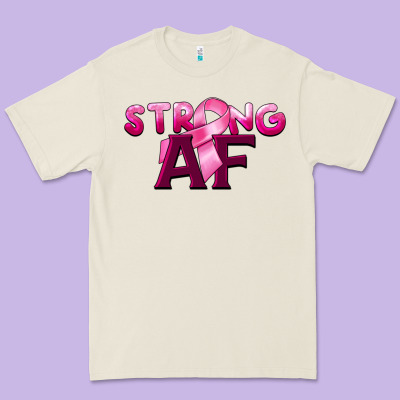Strong Af Breast Cancer Premium Tee Designed By Barkaloodesign