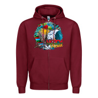 Burgundy beach please Zipper Hoodie - CowhideDigitalArt
