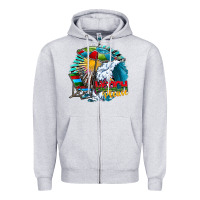 Heather Grey beach please Zipper Hoodie - CowhideDigitalArt