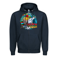 Navy beach please Zipper Hoodie - CowhideDigitalArt