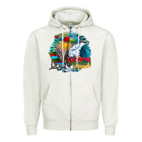 Oatmeal Heather beach please Zipper Hoodie - CowhideDigitalArt