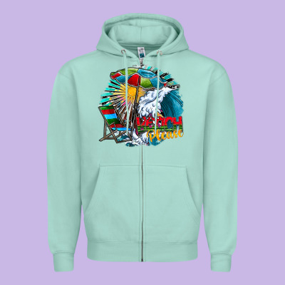Beach Please Zipper Hoodie Designed By Cowhidedigitalart