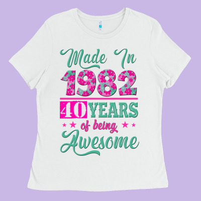 Made In 1982, 40 Years Of Being Awesome Ladies Tee Designed By Jasminsmagicworld