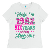 White made in 1982, 40 years of being awesome Ladies Tee - Jasminsmagicworld