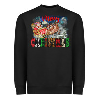 Merry Christmas Santa Sleigh Heavyweight Sweatshirt | Teevron