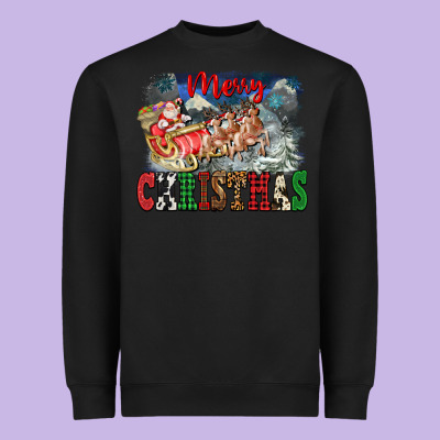 Merry Christmas Santa Sleigh Heavyweight Sweatshirt Designed By Fadigitalartstudio