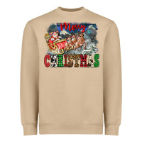 Mushroom Merry Christmas Santa Sleigh Heavyweight Sweatshirt - FaDigitalArtStudio