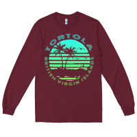 Burgundy Bvi Tortola British Caribbean Island Souvenir Long Sleeve Tee - minhPixels