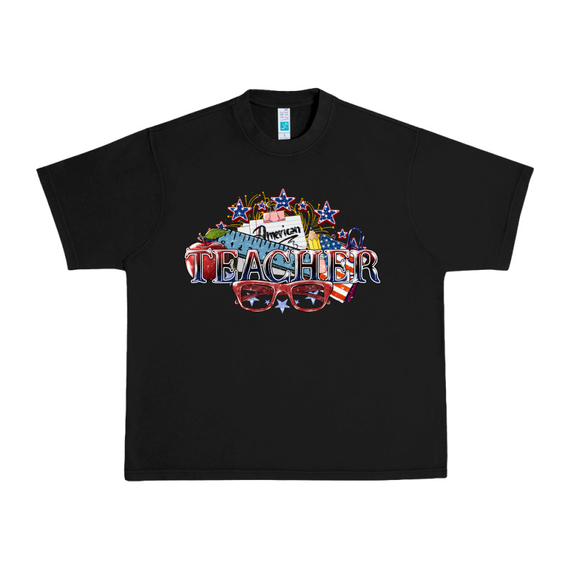 American Teacher 4th Of July Urban Heavy Tee by HowdyJamesFarm | Teevron