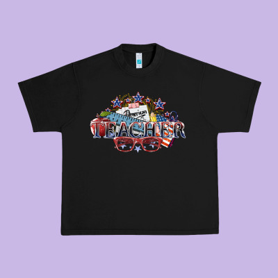 American Teacher 4th Of July Urban Heavy Tee Designed By Howdyjamesfarm