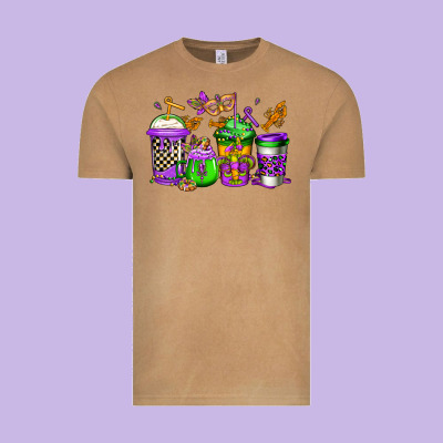 Mardi Gras Crawfish Coffee Vintage Tee Designed By Jasminsmagicworld