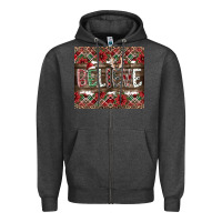 Charcoal Heather Believe Zipper Hoodie - CowhideDigitalArt