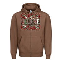 Chestnut Believe Zipper Hoodie - CowhideDigitalArt