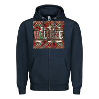 Navy Believe Zipper Hoodie - CowhideDigitalArt