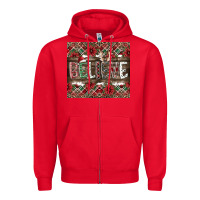 Red Believe Zipper Hoodie - CowhideDigitalArt