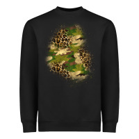 Black camouflage and leopard patch  1 Heavyweight Sweatshirt - BundleAndBundleShop