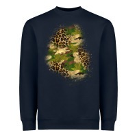 Navy camouflage and leopard patch  1 Heavyweight Sweatshirt - BundleAndBundleShop