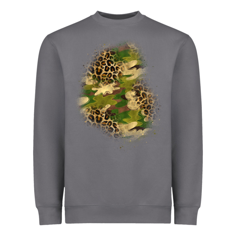 Camouflage And Leopard Patch  1 Heavyweight Sweatshirt by BundleAndBundleShop | Teevron