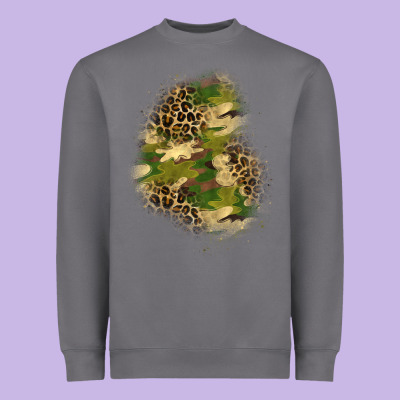 Camouflage And Leopard Patch  1 Heavyweight Sweatshirt Designed By Bundleandbundleshop
