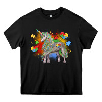 Black autism unicorn Heavy Core Tee - LillyAllenDesigns