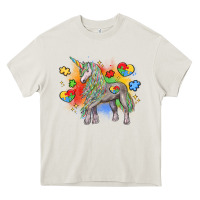 Cream autism unicorn Heavy Core Tee - LillyAllenDesigns