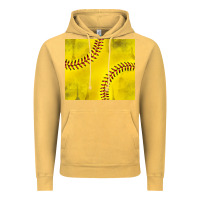 Vintage Mustard distressed softball pattern Vintage Hoodie - TumblerDesignByShophia