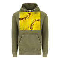 Vintage Olive distressed softball pattern Vintage Hoodie - TumblerDesignByShophia